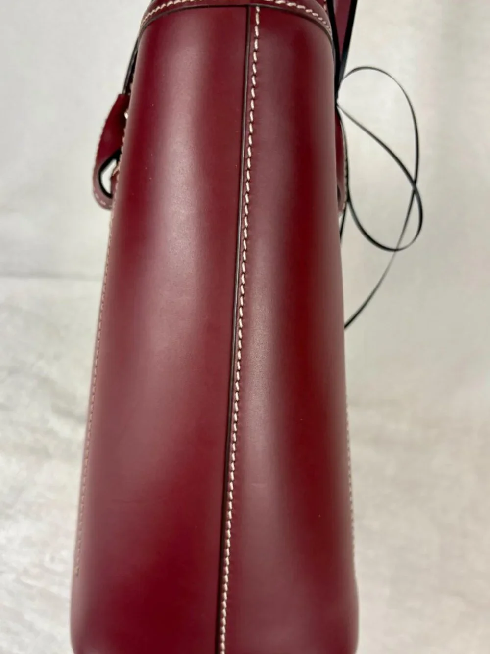 Dooney & Bourke Beacon Collection Slip Tote in Matte Bordeaux Vacchetta Leather